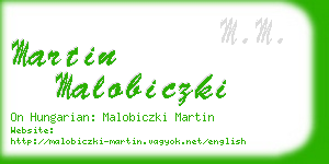 martin malobiczki business card